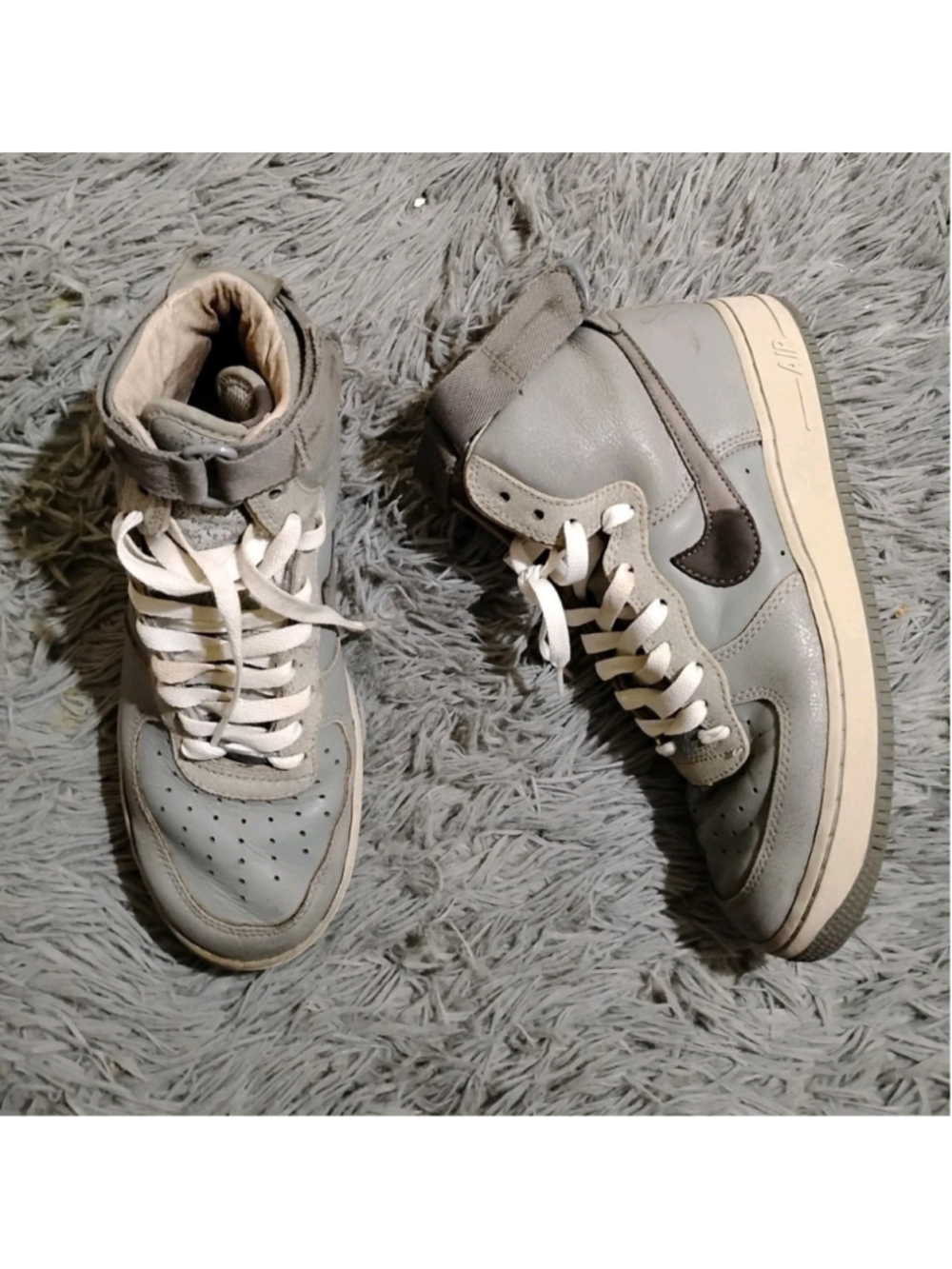Vintage 2004 Nike Air Force 1 High Top Men’s Size 7.5 Gray Sneakers 040305 VP